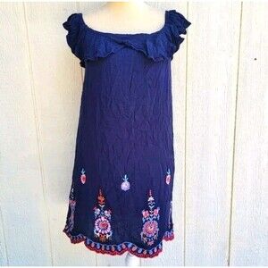 Aeropostale embroidered blue dress  sz large bohemian festival